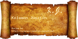 Kelemen Jusztin névjegykártya